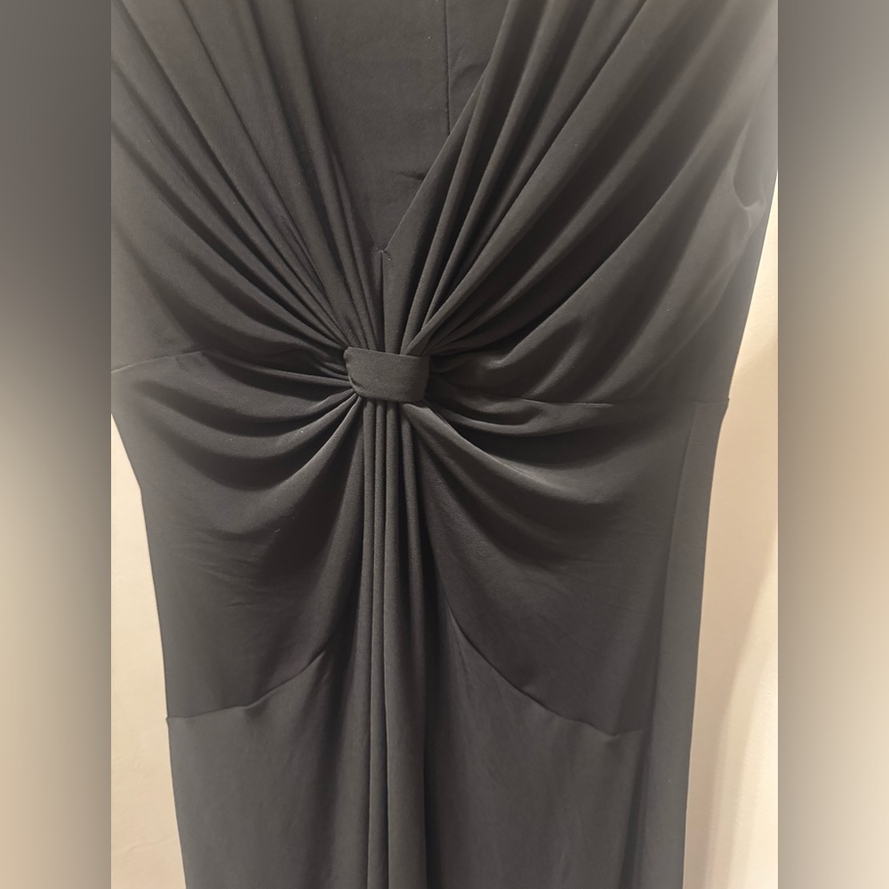 Nine West Black Knot Front Sleeveless Midi Dress Size 8 - Picture 4 of 6